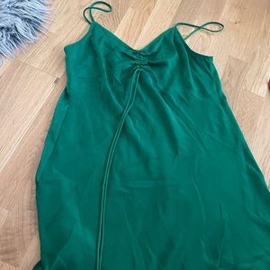 Green slip dress